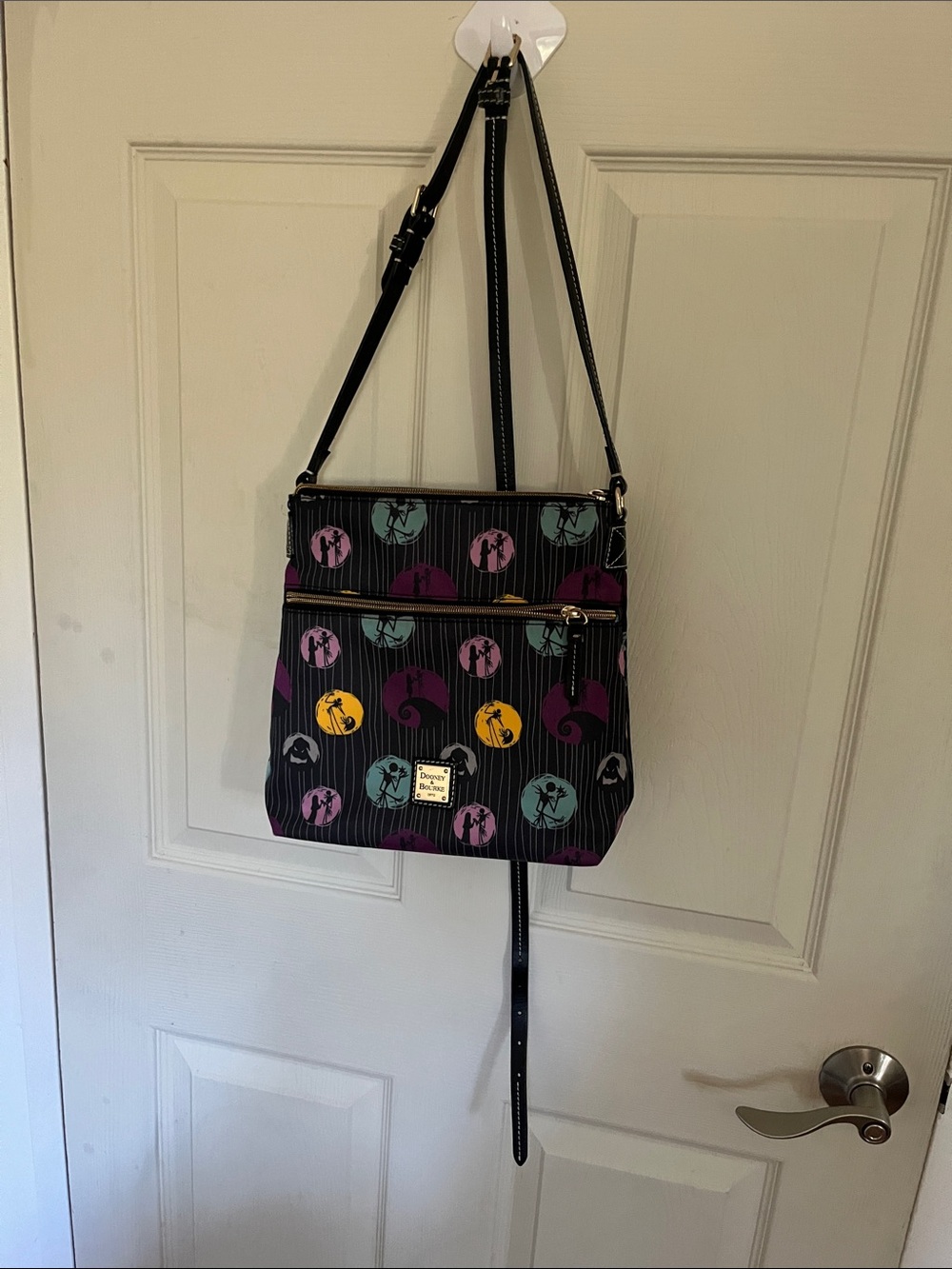 Dooney & Bourke Nightmare Before Chrismas Crossbody with Multicolor Circle Print